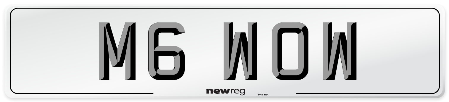 M6 WOW Number Plate from New Reg